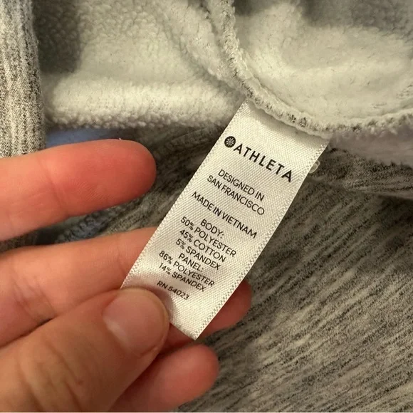 Athleta Victory Primaloft Light Gray Full Zip Jacket Large L - Picture 5 of 8